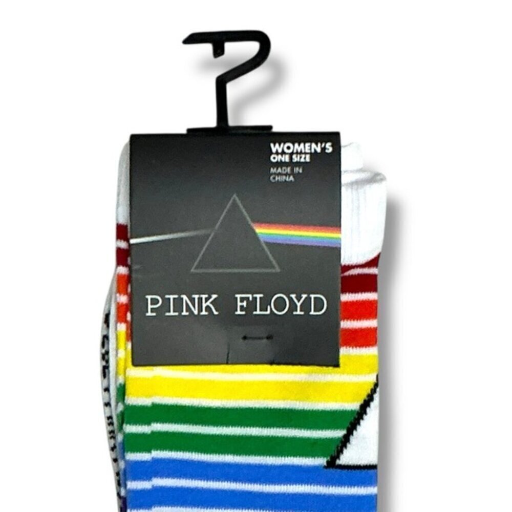 Pink Floyd Womens Crew Socks Rainbow Striped One Size NEW - Picture 4 of 16